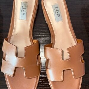 Tan Slide Sandals